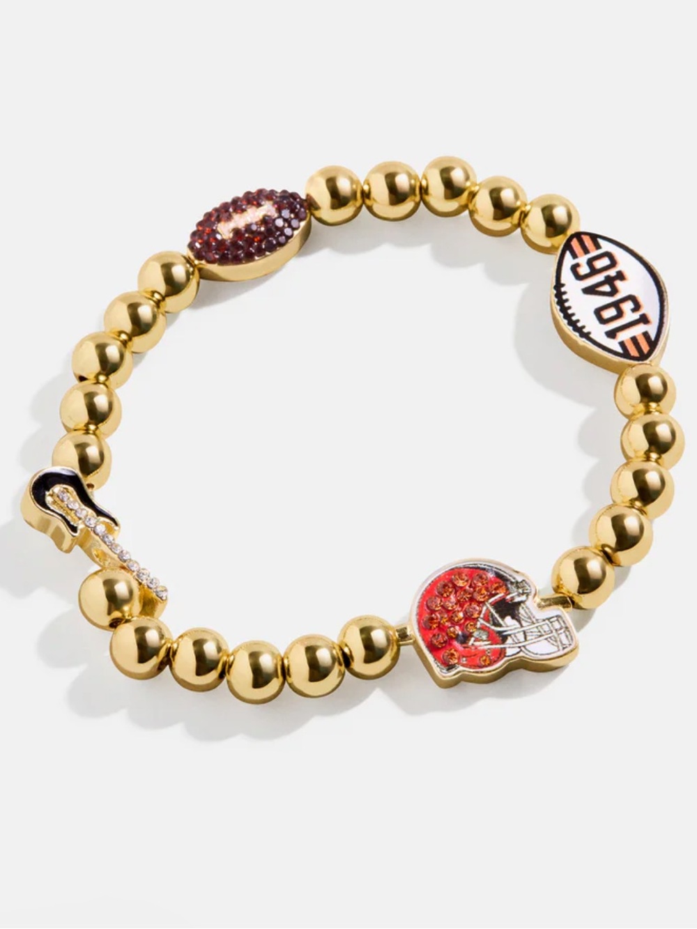 Baublebar Browns NFL Gold Beaded Charm Bracelet